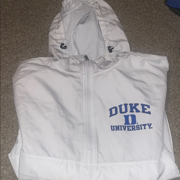 Champion Jackets & Blazers - Champion White Jacket with Blue Logo No Stains!